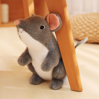 Souris en peluche super moelleuse de 27 cm, simulation d'animal, peluche douce