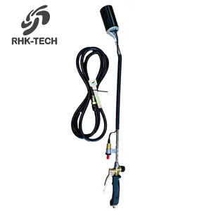 RHK Cheap LPG Electronic Igniting 70000BTU Flame Thrower Gun Weed Burner Heating Propane Gas Torch with 2M Hose