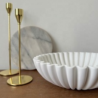 Bols décoratifs modernes simples ondulés cannelés en résine blanche