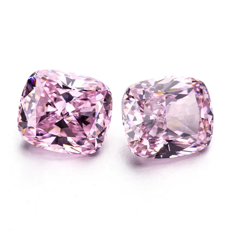 Stelle gemma prezzo all'ingrosso cuscino ghiaccio tritato taglio colore rosa zirconi pietre sciolte per la creazione di gioielli