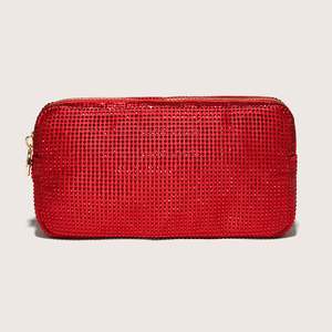 Bolsa de Maquillaje Personalizada de Nailon Color Caramelo con Parche de Letras de Chenilla Estilo Stoney Clover - Product Image 2