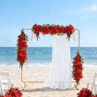 Support de fleurs en fer forgé de type arche carrée, modèle décoratif durable, amovible et portable, idéal pour cadeau de mariage