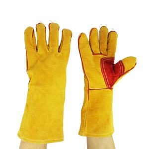 Guantes de Trabajo de Cuero Serraje con Puño Largo, Guante de Seguridad Resistente y Protector contra el Calor para Barbacoa y Soldadura - Product Image 3
