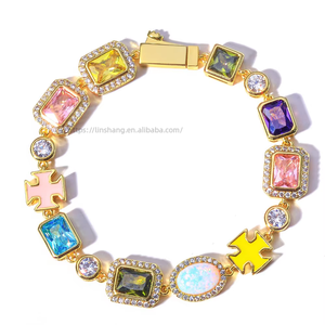 New Opal <b>Bracelet</b>, Colored <b>Gemstone</b> <b>Bracelet</b>, Men's Hip-hop Jewelry Accessories Customization Tanjing Fashion Lijing Necklace - Product Image 5
