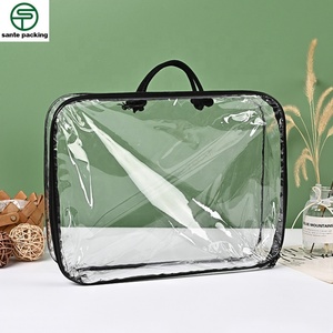 PVC Stand up Cosmetic Bag Travel Wash Bag Custom Logo Zipper Waterproof Makeup Pouches for Lotion and Face Mask - Product Image 4