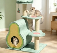 Arbre à chat en avocat avec poteaux en sisal et grotte, pour grossistes, OEM, logo personnalisé, marque privée, commande en gros, MOQ, destiné aux magasins d'animaux