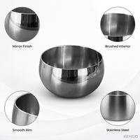 Bol à salade en acier inoxydable 304 pour la restauration, bassine de cuisson, bol à soupe, bol à nouilles froides, bol à nouilles instantanées pour la vente en gros