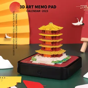 Creative Paper Craft 3D Memo Pad Calendar Simple Home Desktop Furnishings Desk Calendar Furnishings Office Decorative Calendar