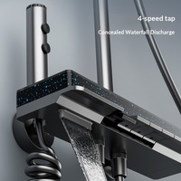 Ensemble de robinets de douche gris anthracite poli apparents, intelligents, avec affichage numérique et thermostat, design ciel étoilé, prix de gros
