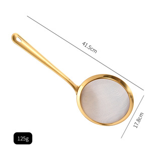 Stainless Steel Colander Dining Room Extended Deep Mesh Colander Kitchen Flour <strong>Sieve</strong> Long Handle Frying Filter <strong>Large</strong> Colander - Product Image 2