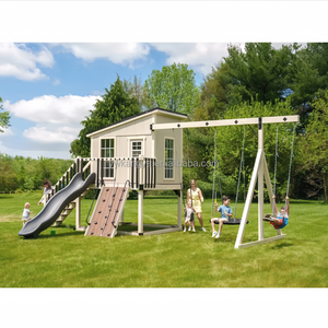 Juego <span class=keywords><strong>de</strong></span> columpio <span class=keywords><strong>de</strong></span> <span class=keywords><strong>madera</strong></span> grande, equipo <span class=keywords><strong>de</strong></span> entretenimiento al aire libre personalizado, casa <span class=keywords><strong>de</strong></span> árbol con marco <span class=keywords><strong>de</strong></span> tobogán y escalada del fabricante - Product Image 1