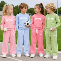Ensemble sweat-shirt pour filles certifié CPC et CPSIA, en coton, avec logo personnalisé, vêtements pour enfants, pantalon large, tenue de boutique