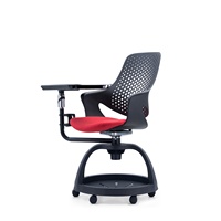 Chaise d'étudiant en plastique moderne de haute qualité, nouvelle conception d'usine, chaise de formation de bureau mobile avec tablette d'écriture et rangement