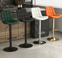 Chaise de bar en velours capitonnée de luxe, pivotante, réglable en hauteur, tabouret de comptoir de cuisine pour hôtel, salon, bar, tabouret pour la maison, café
