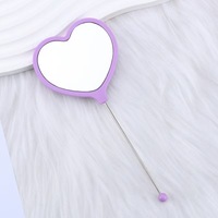 Petit miroir portable en PVC en forme de cœur pour filles, miroir perlé DIY, nouvel accessoire, miroir à perles focales, cadeau de la Saint-Valentin