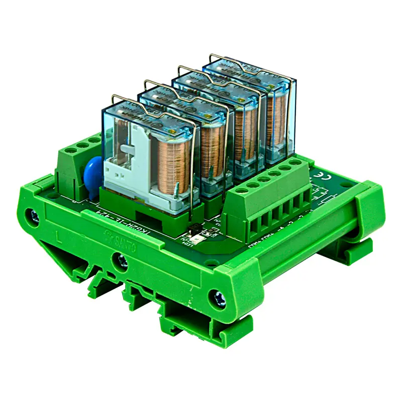 Fabrika fiyat 4-kanal bulucu elektromanyetik röle kontrol modülü 12V/24V/16A PLC sürücü panosu NPN ve PNP değil ortak