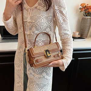 Spring New Simple Straw Shoulder Bag for Women Fashionable Handheld <b>Small</b> Crossbody <b>Handbag</b> Zipper Closure Portable Tanjing - Product Image 3