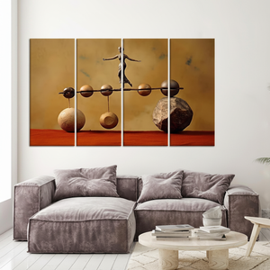 Modern Balance Stone Woman Printed <b>Canvas</b>: Elegant <b>Wall</b> Art for Home Decor,SET OF 4 <b>CANVAS</b> - Product Image 3