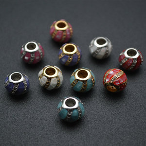 Много цветов в виде ракушки круглое с большими отверстиями, кулоны А-Металлические Круглые Spacer Бусины DIY высоты украшенный шариком, бусины для браслетов - Product Image 5