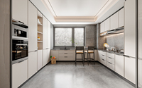 Organisateur de cuisine moderne Lesso Home avec poignées et tirants en marbre/verre pour évier