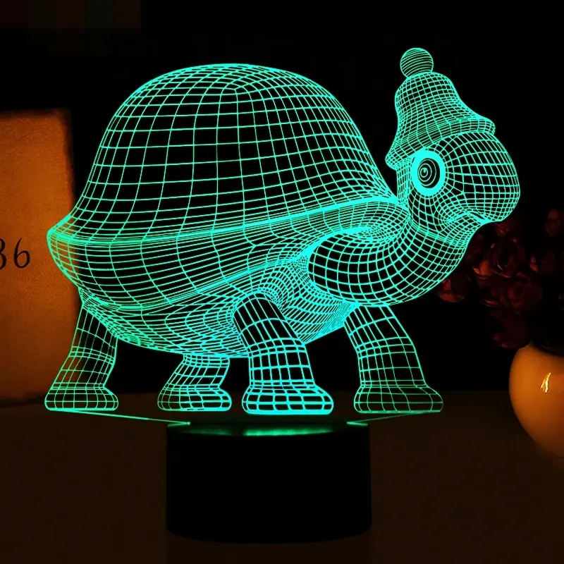 Tortoise 3D Lamp Touch Animal Sea Turtles LED Table Lamp 7 Color Changing USB Indoor Atmosphere Lamp 3D Night Light Gifts