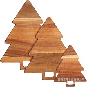 Bandeja de madera de acacia con forma de árbol de Navidad, bandeja decorativa con forma de pino para servir frutas, pan, pizza. - Product Image 5