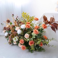 Décoration de mariage d'automne bienvenue Kt conseil mise en page étage fleur Table fleur artificielle tenture murale fond