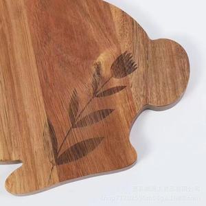 Bandeja de madera de acacia Pengzhan para conejos, 30x25cm, bandeja decorativa para servir frutas para la sala de estar - Product Image 5
