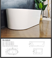 Chine Fabiao Vente en gros Baignoire Acrylique Surface solide élégante Baignoire autoportante Baignoire empilée