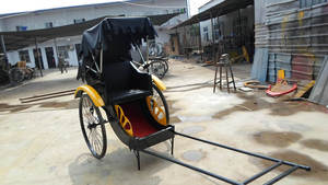 Vélo-rickshaw chinois ancien / Rickshaw robuste et confortable de qualité avec pare-soleil pour passagers - Product Image 3
