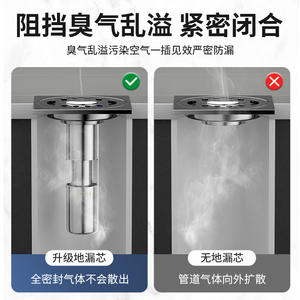 Slsy Noyau de siphon de sol en acier inoxydable 304, cylindrique 84,5 mm, à compression, installation facile, filtre de drain invisible - Product Image 5