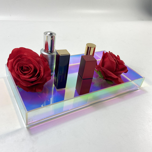 Chinaplas Clear Non Slip Chic Iridescent Acrylic Storage Tray for <b>Vanity</b> Bathroom Countertop Organization - Product Image 4