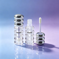 Conteneur vide pour gloss à lèvres en plastique transparent rond de 2 ml, étiquette privée OEM, emballage pour gloss à lèvres