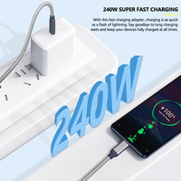 Kabel Data Pengisian Cepat 5A 240W Tipe-C Berlapis Tembaga Murni Baru Grosir, Pelindung Kepang, Selubung PVC untuk Penggunaan Kamera iPhone 17 16 15