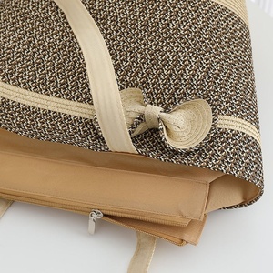 Sac fourre-tout en paille personnalisé à large bord, grande capacité, polyvalent, pliable, pour femme, avec chapeau d'été en paille de papier pour les vacances à la plage - Product Image 6