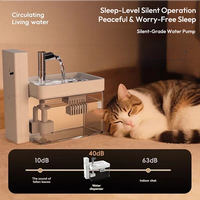 Fontaine à eau automatique pour animaux Elecpet 1,5 L avec capteur de niveau, pompe silencieuse 2500 mAh, transparente, sans fil, mini, pour chats