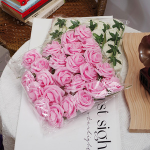 Offre Spéciale 8cm 25 pièces/sac multicolore mousse de polyéthylène rose tête <span class=keywords><strong>fleur</strong></span> à la main rose bricolage mariage amélioration de l'habitat fête de vacances - Product Image 6