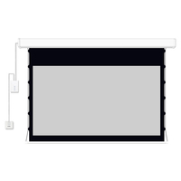 Écran de projection motorisé tendu avec revêtement anti-lumière cristallin pour format d'écran