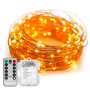 Wasserdichte LED-Lichterkette für den Außenbereich, 5M 10M Kupferdraht, 8 Modi, Timer, batteriebetrieben, Weihnachtsbeleuchtung, IP65 - Product Image 1
