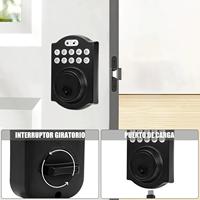 Serrure de porte intelligente à clavier, mot de passe, empreinte digitale biométrique, facile à installer, en aluminium/bois/acier