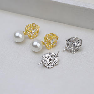 Accessoire de boucle d'oreille en argent S925, JG5334, boucle d'oreille à pampilles, longue, 8-14 perles, ornement d'oreille creux pour la fabrication de bijoux DIY - Product Image 3