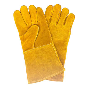 Guantes de soldadura de seguridad largos Guantes DE TRABAJO Cuero de vaca Hombres Seguridad laboral Guantes protectores de mano resistentes al desgaste - Product Image 4