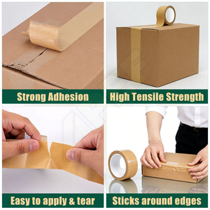 Nastro Adesivo in Carta Kraft Gommata Personalizzato <span class=keywords><strong>Nero</strong></span> per Elettronica, Nastro di Sicurezza Rinforzato in Carta Kraft - Product Image 2