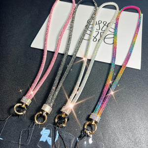 Cordón largo corto de diamantes de imitación, correa de cuerda para teléfono cruzado para estuche, cordón trenzado ajustable - Product Image 1