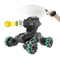 Tanque de Juguete Eléctrico de 14 Pulgadas, Extra Grande, con Sensor de Gestos, Alcance de 30m, Control Remoto, Recargable por USB, Lanza Bolas