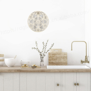 Tailai 8 Inch Gỗ Tường Trang Trí Nội Thất 7 Chakra Pha Lê Lưới Hội Đồng Quản Trị Hamsa Phước Lành Nhà Mandala Luân Xa Treo Gỗ Thủ Công Tường Dấu Hiệu - Product Image 2