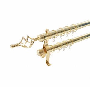 <span class=keywords><strong>Tringle</strong></span> à <span class=keywords><strong>rideau</strong></span> réglable <span class=keywords><strong>Tringle</strong></span> télescopique élégante de 3 à 4 mètres largement utilisée pour les rideaux de maison Deux poteaux en métal et quatre fils en PVC - Product Image 1