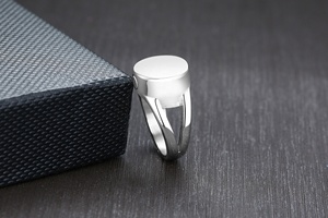 Nama Kustom Pria Memakai Cincin Kremasi Pita Bulat Abu Perak Kenang-kenangan - Product Image 3