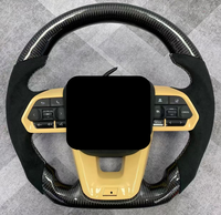 Volant de voiture en fibre de carbone brillant, volant multifonction en daim, personnalisé pour Toyota LC300 Hilux Fortuner