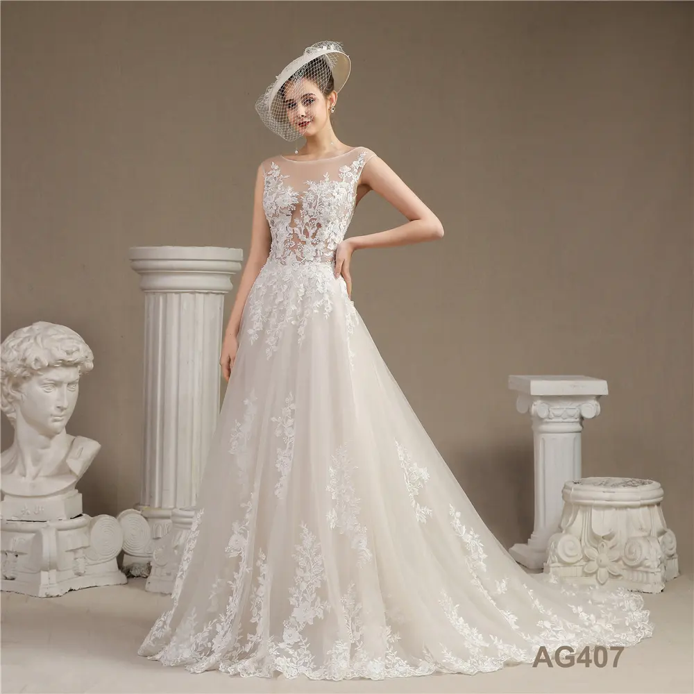 Princesas vintage elegantes civile sencillo talla grande de encaje abiti da sposa con mangas 2021 abiti da sposa